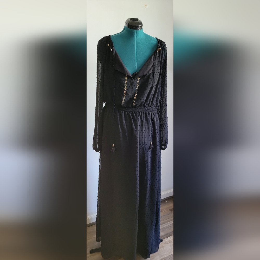 Altuzarra Black Dress With Gold Sequins 14